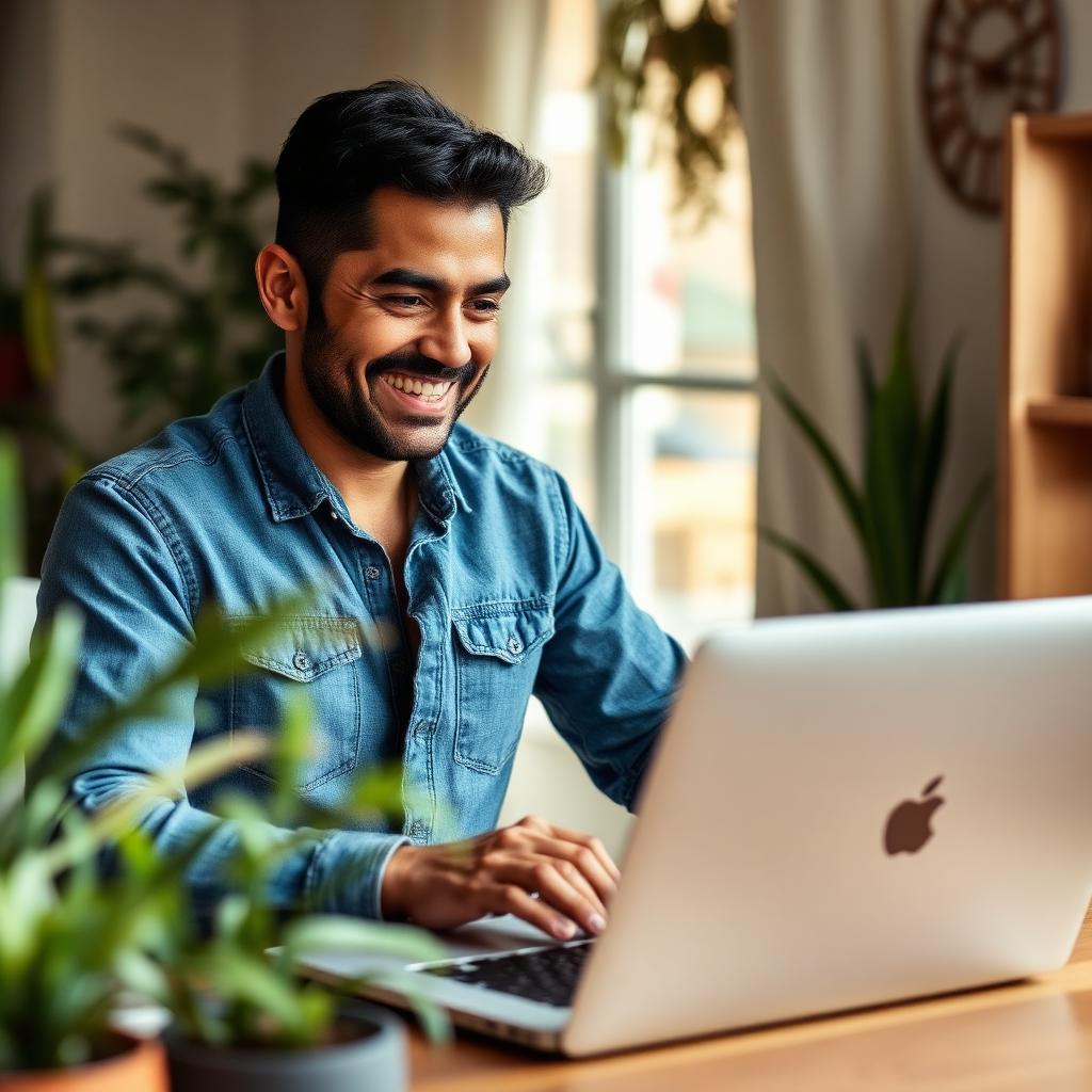 Emprendedor trabajando desde casa